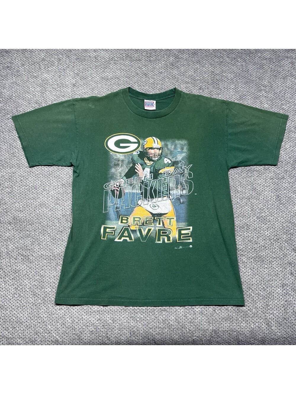 Vintage 90S Green Bay Packers Brett Favre Football T-Shirt XL RARE MENS GREEN